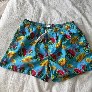 Colorful Fruit Print Swim Shorts